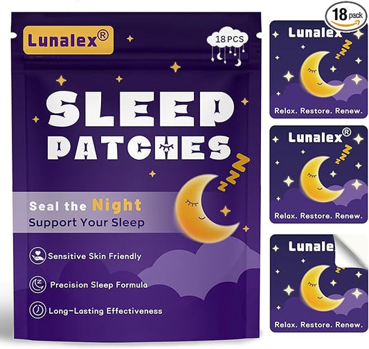 18ct Sleep Patches for Adults Extra Strength – All Natural Nighttime Comfort with Melatonin & Magnesium, Quick-Acting & Long-Lasting