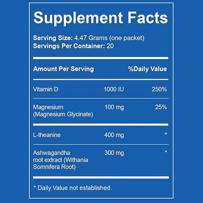 Liquid Anti Stress, Calmify Cortisol Magnesium Powder Sugar Free 20 Ct/Pack