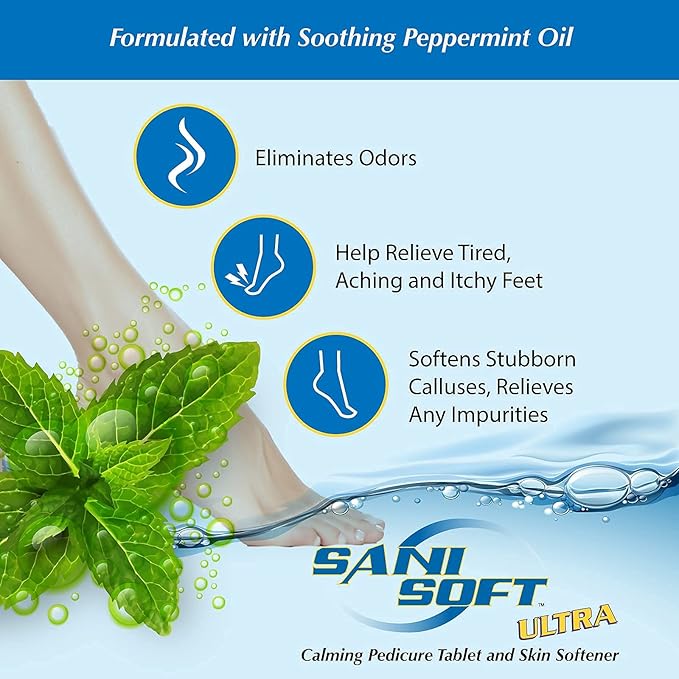 SANI CARE Sani-Soft Peppermint Formulated with Relaxing Peppermint Oil and Aloe Vera 150 Tabs SAN0200