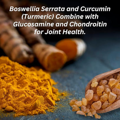 INVIGOFLEX Glucosamine & Chondroitin Sulfate - Turmeric Curcumin - Boswellia Serrata (Non GMO) 24 - Hour Premium Joint Supplement AMPM - 3 Pack