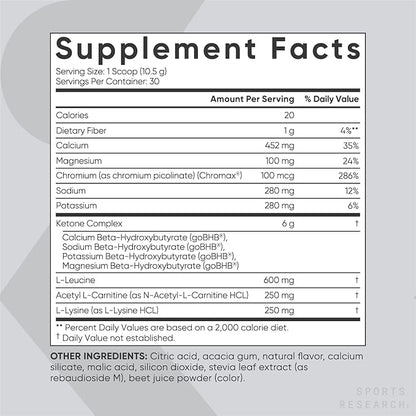 Sports Research Keto Plus Exogenous Ketones with goBHB - 30 Servings | Keto Electrolyte Powder for Hydration, Energy, Focus & Ketosis | Keto Certified, Vegan Friendly (Fruit Punch)