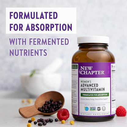 New Chapter Women's Multivitamin, Every Woman, Fermented with Probiotics + Iron + Vitamin D3 + B Vitamins + Organic Non-GMO Ingredients - 48 ct