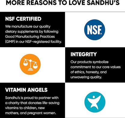 Sandhu's Superior Absorption Magnesium Glycinate 775mg|140mg Elemental Magnesium Capsules|90 Count (Pack of 2), 180 Days Supply|Supports Restful Sleep, Nerve, Muscle, Bone, Heart Health