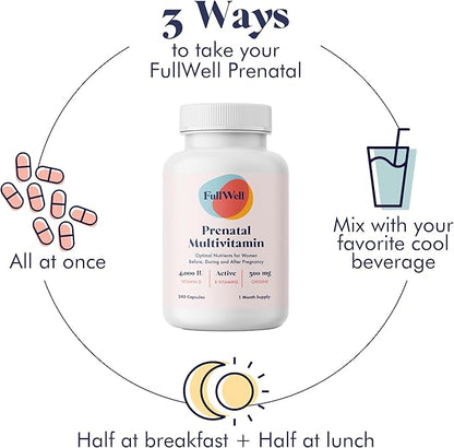 Prenatal Vitamins | Choline, folate, Vitamin D for fetal Growth, Brain Development | 26+ Vital Nutrients | Dietitian-Formulated, OBGYN Recommended, Non-GMO, 3rd Party Tested, 30 Servings