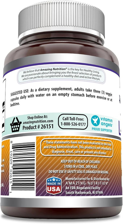 Amazing Formulas L-Ornithine Supplement | 1500 Mg Per Serving | 250 Veggie Capsules | Non-GMO | Gluten Free | Made in USA