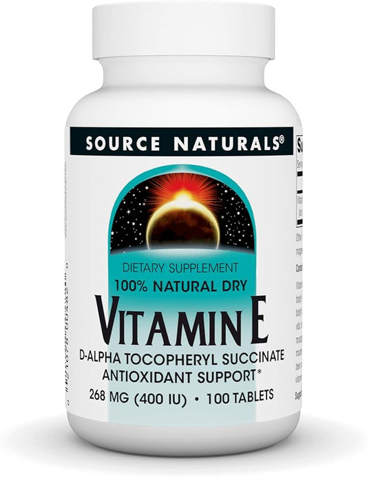 Source Naturals Vitamin E, 400 iu Fat-Soluble Antioxidant - 100 Tablets