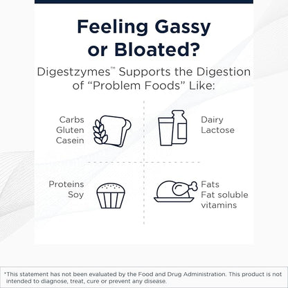 Designs for Health Digestzymes - Digestive Enzymes + Betaine Hydrochloride for Gas & Bloating Relief - Pepsin, Ox Bile, Lactase Enzyme & Lipase Enzymes for Digestion (90 Capsules)