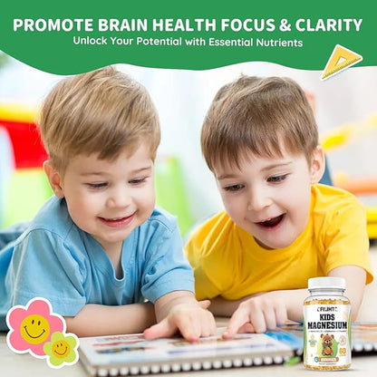 Kids Magnesium Glycinate Gummies with Magnesium Citrate, L-Threonate Supplement for Kids & Adults, with Zinc, Vitamin D3, B12, L-Theanine for Sleep Calm Bone & Muscle Mood, Pineapple 60ct