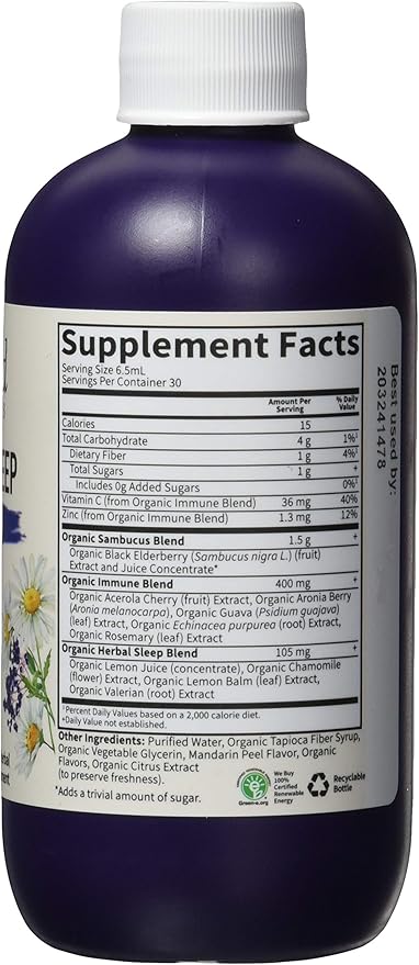 Garden of Life Organic Elderberry and Sleep Immune Syrup, 6.59 FZ