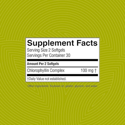 Nature's Sunshine Chlorophyll, 60 Softgel Capsules: Support Digestion, Immunity & Detoxification with Internal Deodorant Benefits. Easy-to-Swallow Capsules Promote Overall Well-Being & Energy