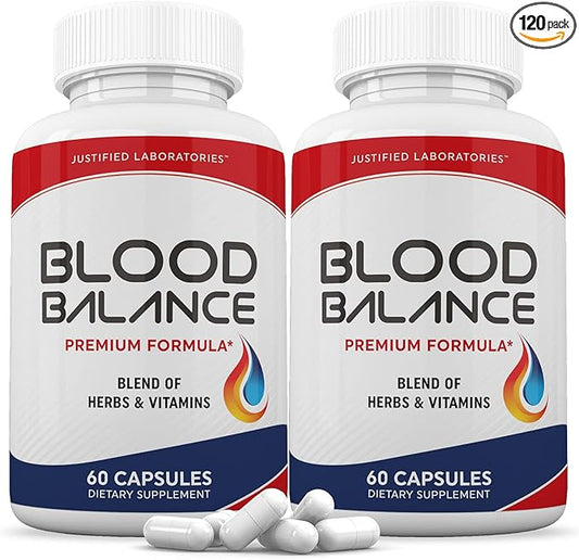 (2 Pack) Blood Balance Advanced Formula 688MG Formula Supplement Pills 120 Capsules