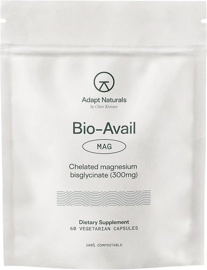 Adapt Naturals Magnesium Glycinate Supplement, Bioavailable High Absorption Pure Magnesium Chelate Complex, Supports Gut Health, Sleep, Relaxation, Bone and Muscles - 30 Days Supply