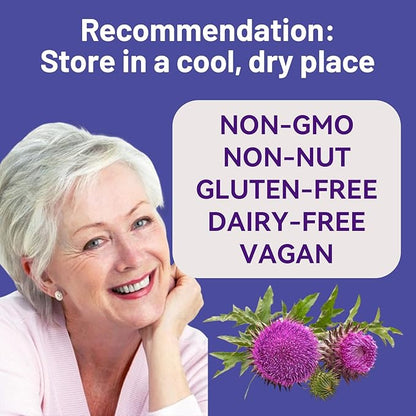 Milk Thistle Gummies, Milk Thistle Extract 1000mg, Liver Detox, Antioxidant Support, Non-GMOs, Non-Gluten, Vegan, Milk Thistle Supplement, 60 Count(Pack of 2)
