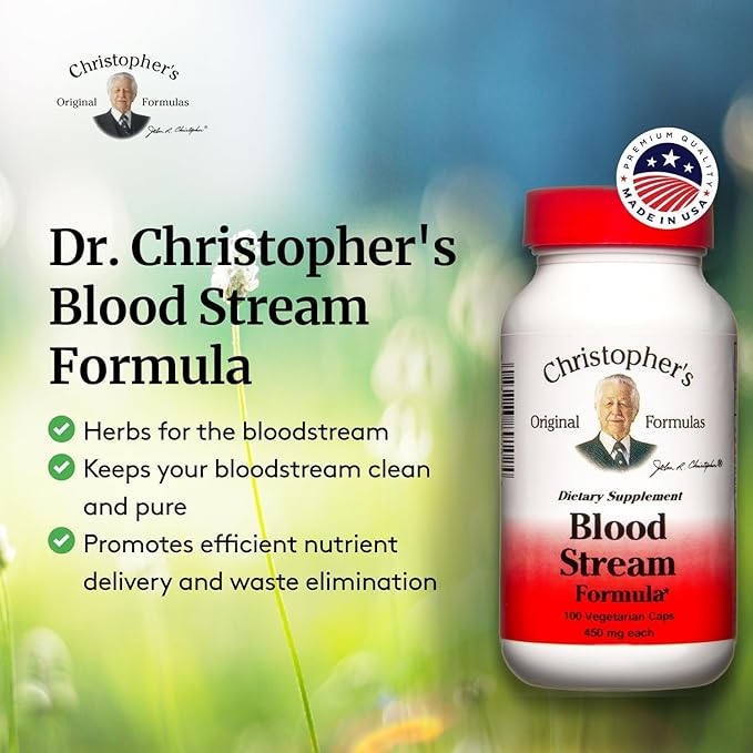 Christopher's Original Formulas Blood Stream Formula - Blood Circulation Supplements - Supports Vein Elasticity, Clean & Pure Bloodstream