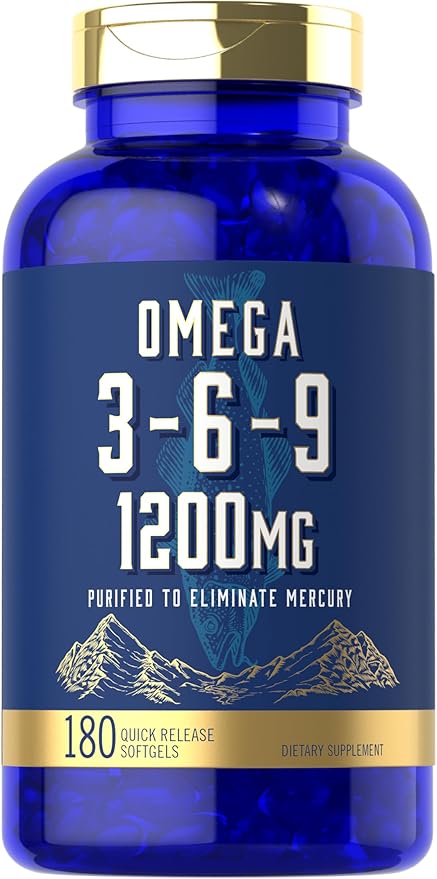 Carlyle Omega 3-6-9 1200mg | 180 Softgel Capsules | Triple Omega Supplement | Fish, Flaxseed & Borage Oils with EPA & DHA | Non-GMO & Gluten Free