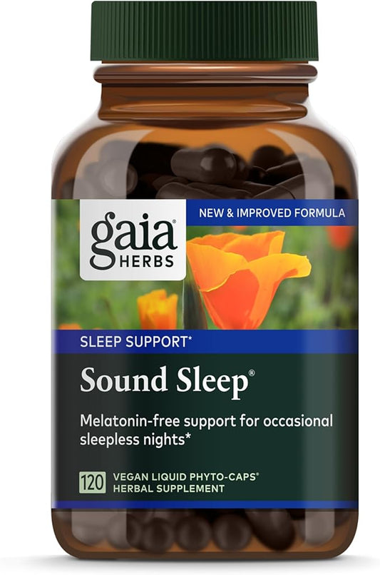 Gaia Herbs Sound Sleep - Natural Sleep Support to Promote Calm & Relaxation - with Valerian Root, Passionflower & More - 120 Vegan Liquid Phyto-Capsules (40-Day Supply)