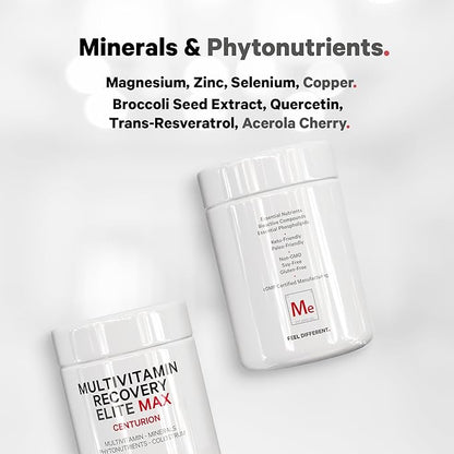 Codeage Multivitamin Recovery Elite Max Supplement - Vitamins A, C, D, E, B-Complex, Essential Minerals, Antioxidants, Colostrum, Phytonutrients, Pantethine, Non-GMO, Sport Multivitamins - 90 Capsules