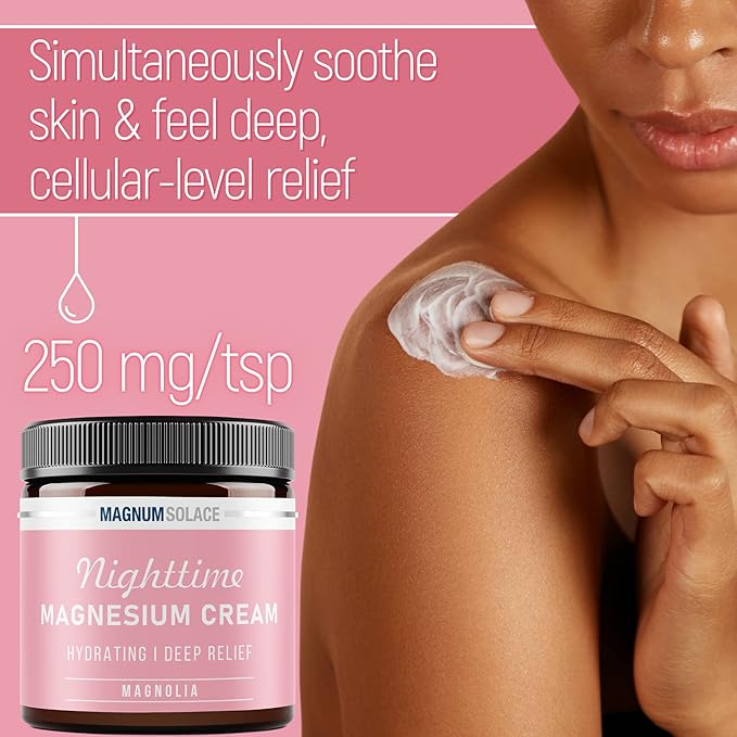 Magnesium Cream – Magnesium Chloride Cream – Topical Magnesium Cream for Nighttime (Magnolia)