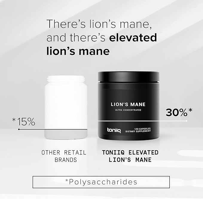 Lion’s Mane - Ultra High Potency 10:1 Extract with 30% Polysaccharides - Highly Concentrated & Bioactive - Third-Party Lab Tested - 120 Capsules