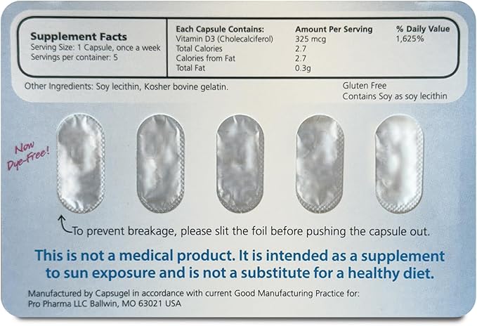 13,000 IU Box, 60 Capsules Total (12 Cards/Box x 5 Capsules per Card), 60-Weeks Supply [Packaging May Vary]