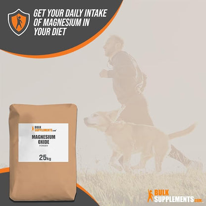 BulkSupplements.com Magnesium Oxide Powder - Magnesium Supplement, Magnesium Oxide Supplement, Magnesium Oxide 500mg - Gluten Free, 835mg (500mg of Magnesium) per Serving, 25kg (55 lbs)