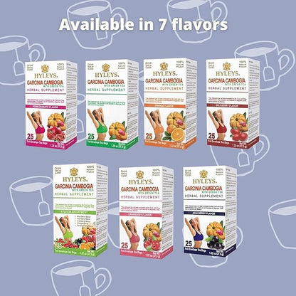 HYLEYS Tea Garcinia Cambogia Green Tea with Assorted Flavors - 42 Tea Bags