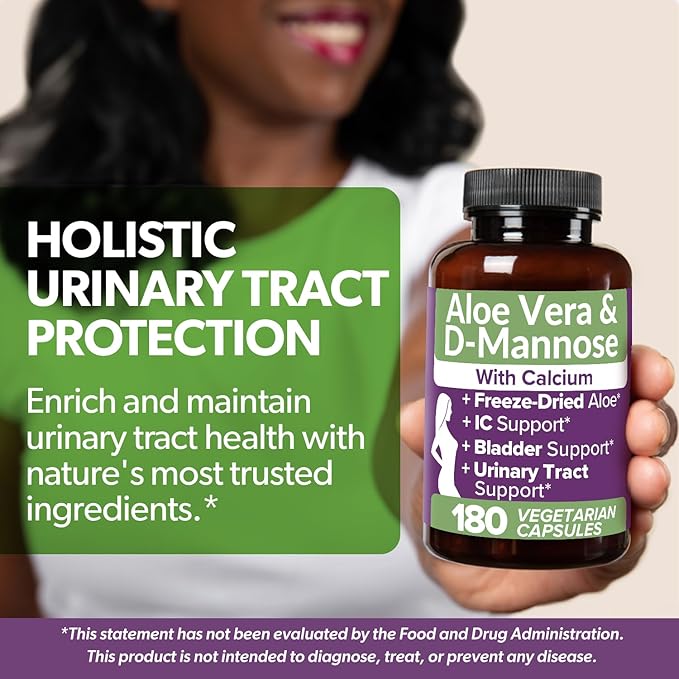 Intimate Rose Aloe Vera Capsules - IC Supplements - 200x Concentrate Pure Aloe Vera + D-Mannose + Calcium - Easy to Swallow Aloe Vera Pills