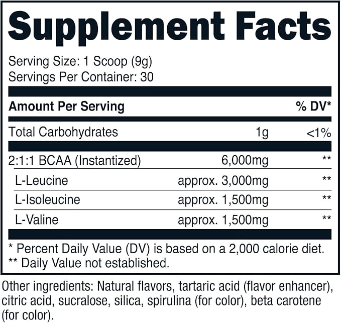 Nutricost BCAA Powder (Green Apple) 30 Servings - Vegetarian, Non-GMO, Gluten Free, Optimal 2:1:1 Ratio