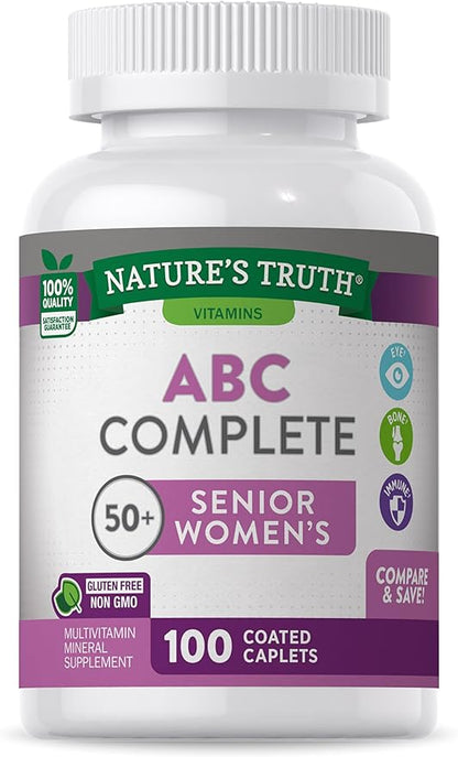 Nature's Truth Multivitamin for Women 50 Plus | 100 Caplets | ABC Complete | Non-GMO & Gluten Free Supplement