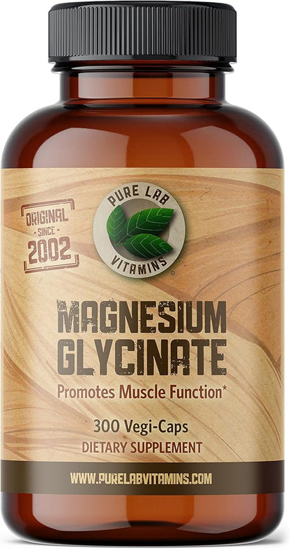 Magnesium Glycinate 165mg/caps (3 caps/Day for 500mg) - 300 caps - Magnesium Supplement from Canada - Magnesium Pills Supplement - Magnesio Glycinate Capsule Made in Canada