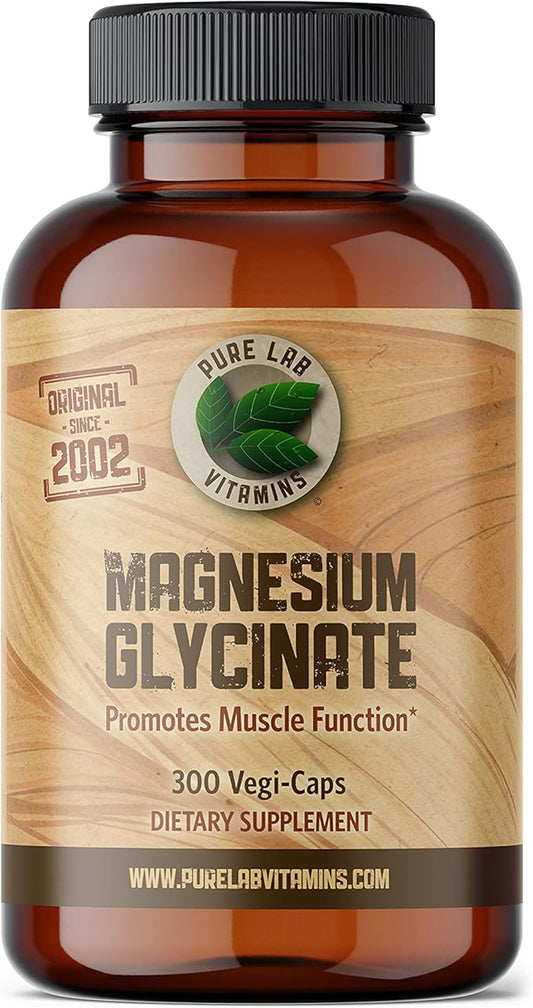 Magnesium Glycinate 165mg/caps (3 caps/Day for 500mg) - 300 caps - Magnesium Supplement from Canada - Magnesium Pills Supplement - Magnesio Glycinate Capsule Made in Canada