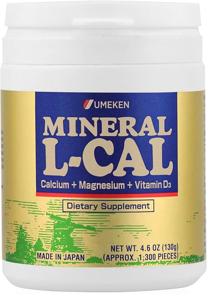 Mineral L-Cal, Calcium with Vitamin D3 In Ball Format, Enriched with Magnesium and Minerals, Water Soluble and Fast Absorbing, Calcium Magnesium D3 Supplement, 1,300 Balls & 130g per Bottle, Pack of 1
