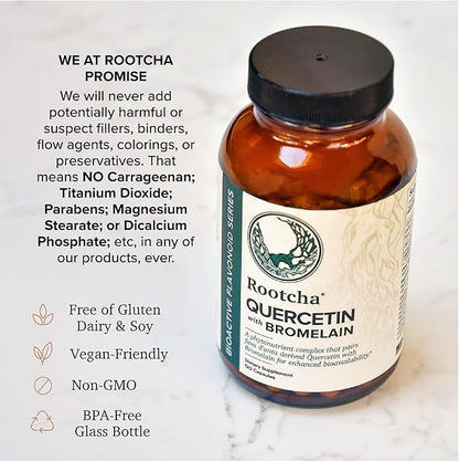 Quercetin with Bromelain - Bioactive Fava d'anta Derived Quercetin with 2400 GDU/g Bromelain 120 Capsules