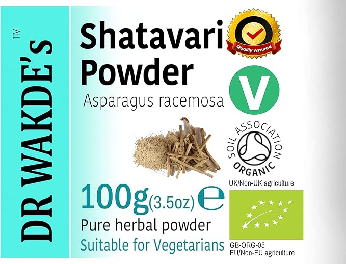 DR WAKDE'S Organic Shatavari Powder (Asparagus racemosa) - 100g (3.5oz) | Pure, Raw & Dried Powder | Ayurvedic Herb | Vegan | Nothing Added, Nothing Removed | Same Day Dispatch