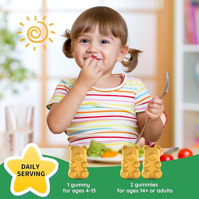 Kids Magnesium Glycinate Gummies with Magnesium Citrate, L-Threonate Supplement for Kids & Adults, with Zinc, Vitamin D3, B12, L-Theanine for Sleep Calm Bone & Muscle Mood, Pineapple 60ct