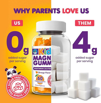 DR. MORITZ Sugar-Free Calm Magnesium Gummies for Kids and Adults - Non-GMO Kids Magnesium Gummies - Orange Flavor - 1-Pack (60 Count)