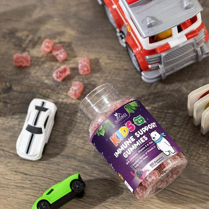 Kids Immune Support Gummy - Vitamin C, Zinc & Echinacea, Berry Flavor Children's Daily Immune Health Support Gummies for Ages 4 and Up, Nature's Vitamins for Kids, Vegan & Non-GMO - 120 Gummies