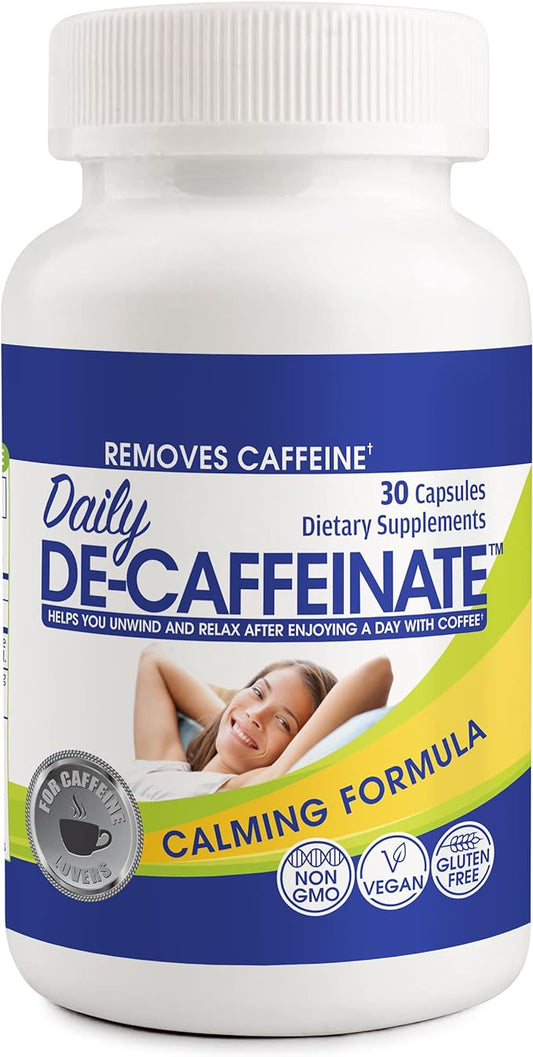 Daily De-Caffeinate: Probably The Most Potent Caffeine Eliminator on The Market! Natural Acting Non-Addictive Caffeine Reducer for Coffee and Caffeine Lovers! May Help with Deeper Sleep