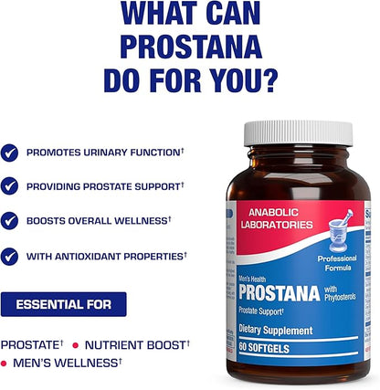 Prostana Prostate Health Supplement for Men - Clinical Formula Herbal Complex with Beta Sitosterol Saw Palmetto and Pumpkin Seed Oil for Prostate Support - Non-GMO & Made in The USA - 1 Month Supply