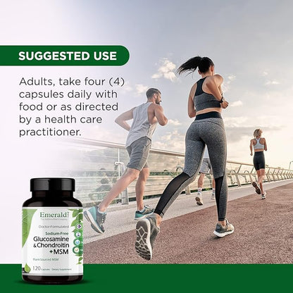 Emerald Labs Glucosamine & Chondroitin with MSM - Bone Health & Joint Health Supplement - Gluten-Free - 120 Capsules (30-Day Supply)