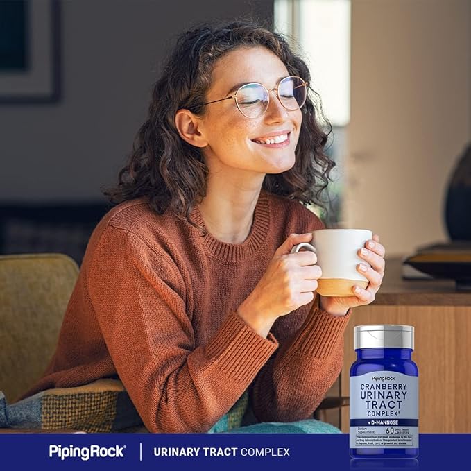 Piping Rock Cranberry Complex with D-Mannose & Probiotic Blend | Urinary Tract Health for Women | 60 Capsules | Advanced Formula | Non-GMO, Gluten Free Supplement