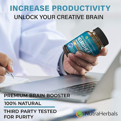 Brain Booster Supplement -90 Day Supply- Nootropics Mental Clarity, Memory & Focus. Scientifically Formulated for Prolonged Performance - DMAE, Bacopa Monnieri, Rhodiola Rosea.