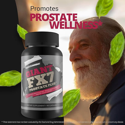 Giant FX7 Prostate Plus - Prostate Supplements for Prostate Support & Blood Flow Support - Support Energy & Endurance - Promote Healthy Prostate Function & Size - Male Prostate Support with Zinc