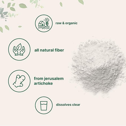 Organic Inulin FOS Powder (Jerusalem Artichoke), 2.2 Pounds (35 Ounce), Quick Water Soluble, Prebiotic Intestinal Support for Colon and Gut Health, Natural Fibers for Smoothie & Drinks, Vegan Friendly