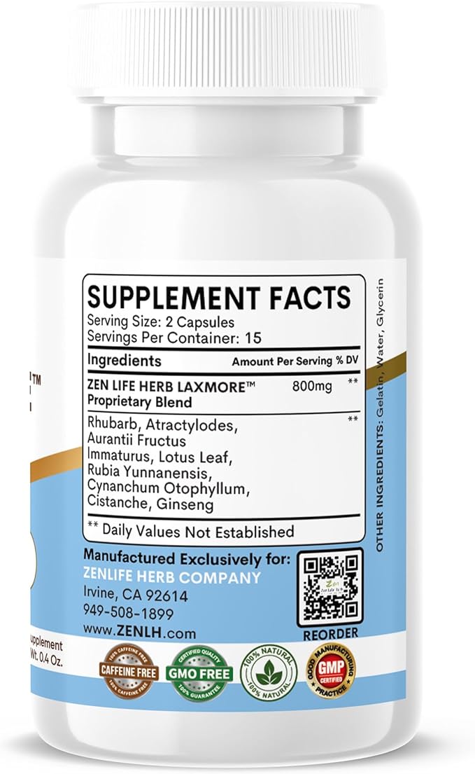 LAXMORE I Poop More Max Strength 100% Natural Plant-Based Supplement (30 Capsules)