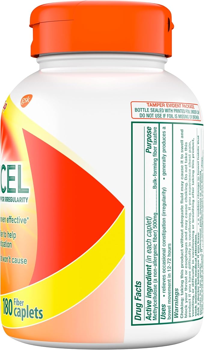 Citrucel Fiber Therapy Caplets for Irregularity, Easy to Swallow Methylcellulose , 180 Count