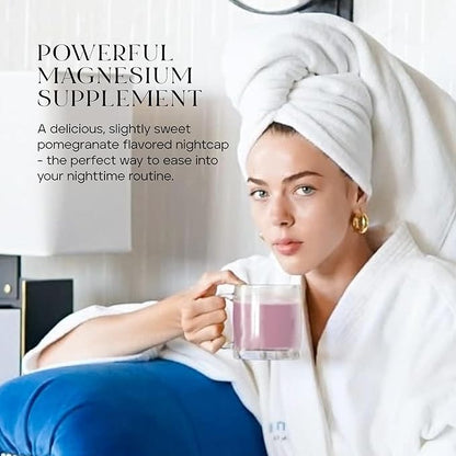 Calming Restore Magnesium Supplement with L Theanine and Magnesium Complex, Gluten Free Powder Drink Mix, Sleep, Calm, Relaxation and Muscle Recovery Support, Tart Pomegranate, 30 Servings