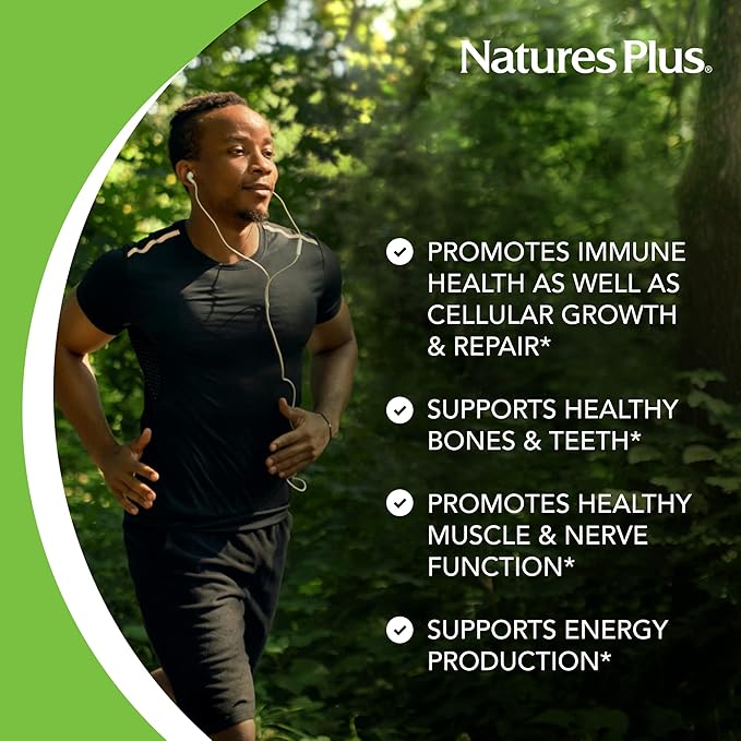 NaturesPlus Cal/Mag/Zinc - 1,000 mg Calcium, 500 mg Magnesium, 75 mg Zinc - 180 Vegetarian Tablets - Multi Mineral Supplement, Supports Bone, Heart & Immune Health - Gluten-Free - 45 Servings