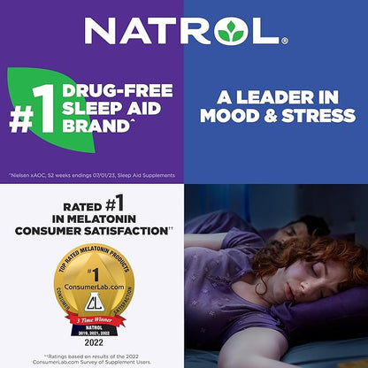 Natrol Melatonin 3 mg Time Release, Dietary Supplement to Minimize Wake Ups, Nighttime Sleep Aid, 100 Tablets, Up to a 100 Day Supply