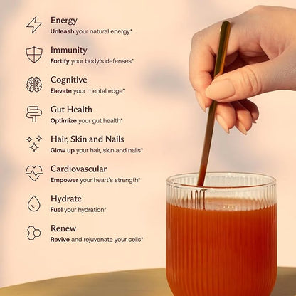 Daily Ultimate Essentials All-in-One Multivitamin Supplement, 92 Nutrient Rich Ingredients CoQ10, Probiotics, Vitamins, Greens, GF, Acai Mixed Berry (30 Servings, Travel Packs - Tumbler Included)